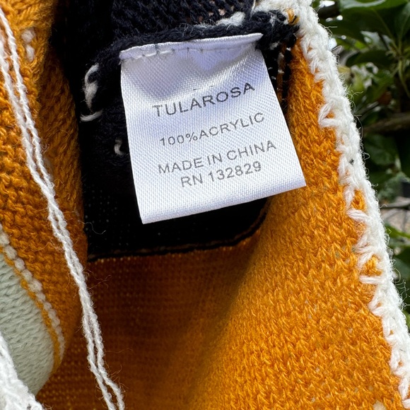 TULAROSA Brent Striped Crochet Slanted Knit Tank Fringe, Sz S - Picture 11 of 15